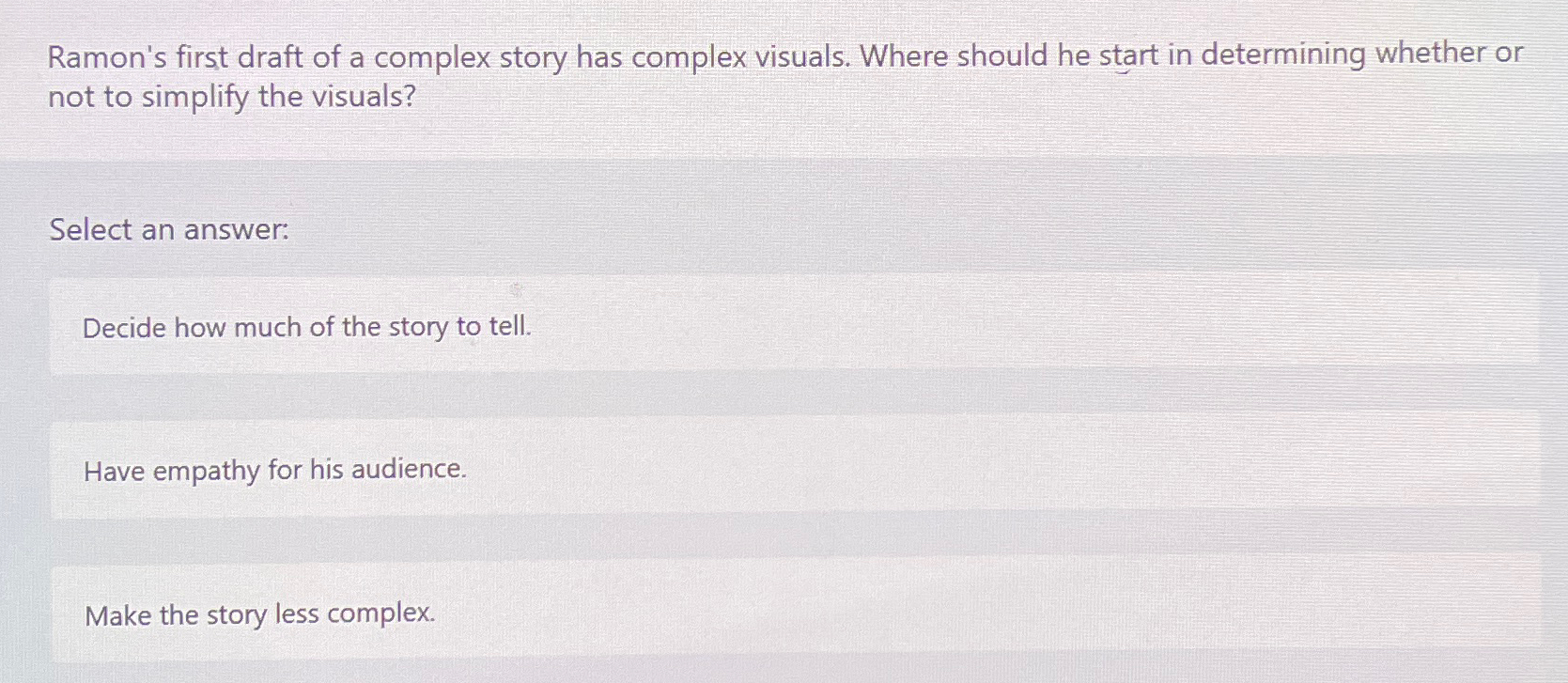  Ramon's first draft of a complex story has complex visuals. Where