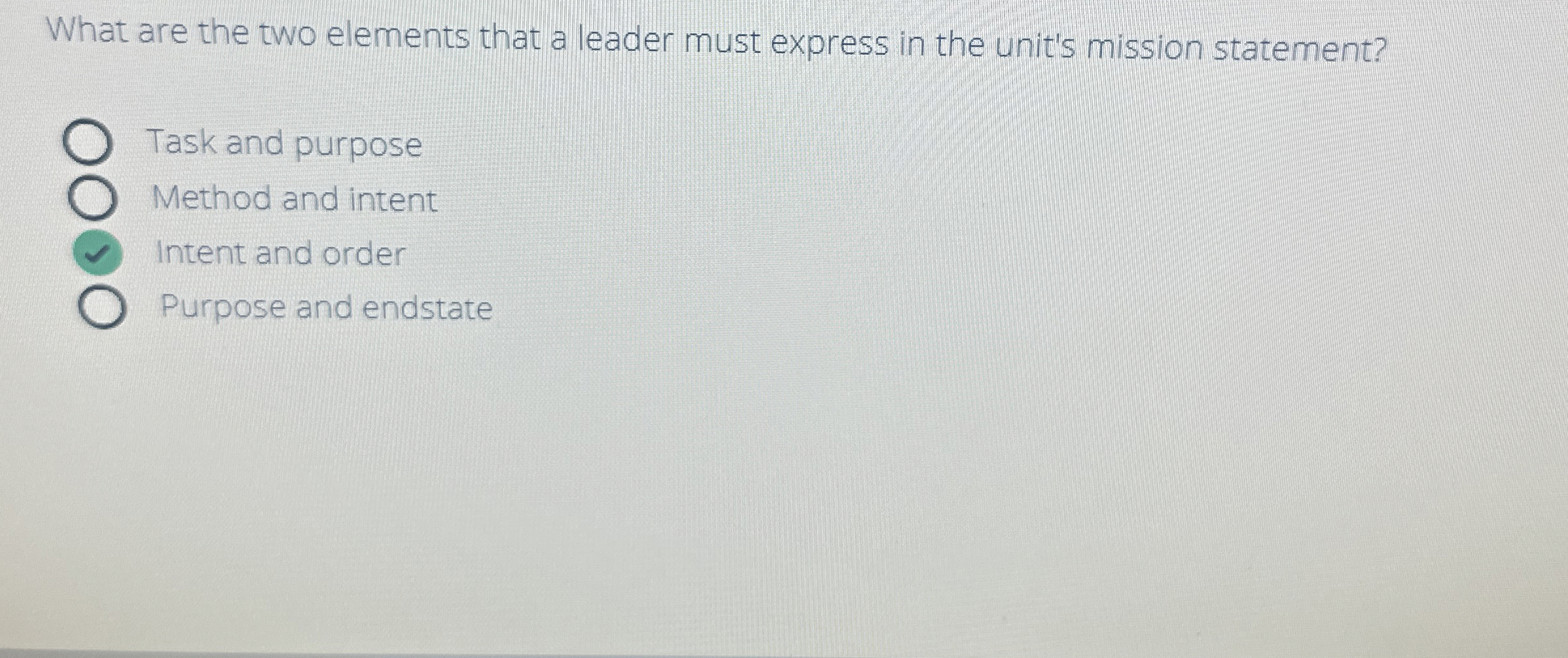  What are the two elements that a leader must express in