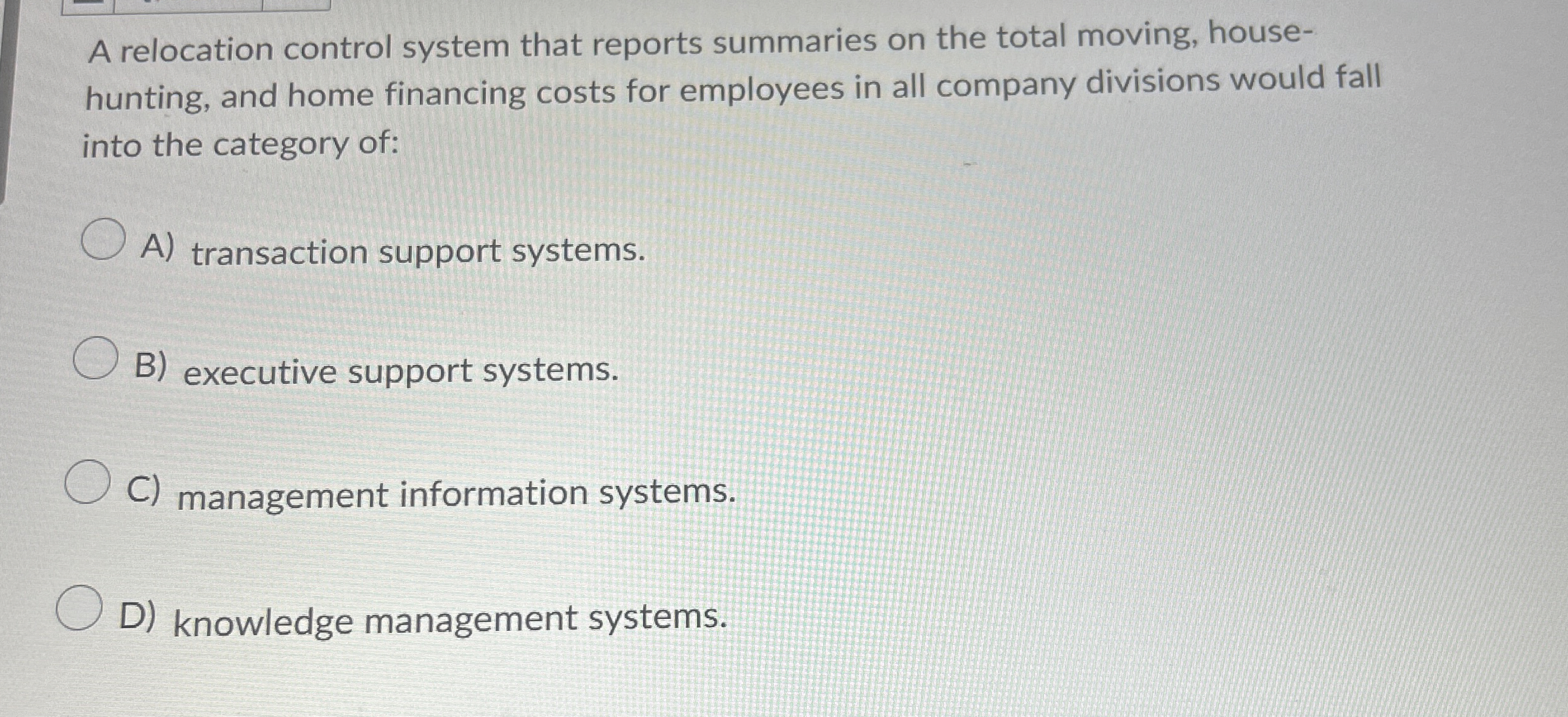  A relocation control system that reports summaries on the total moving,