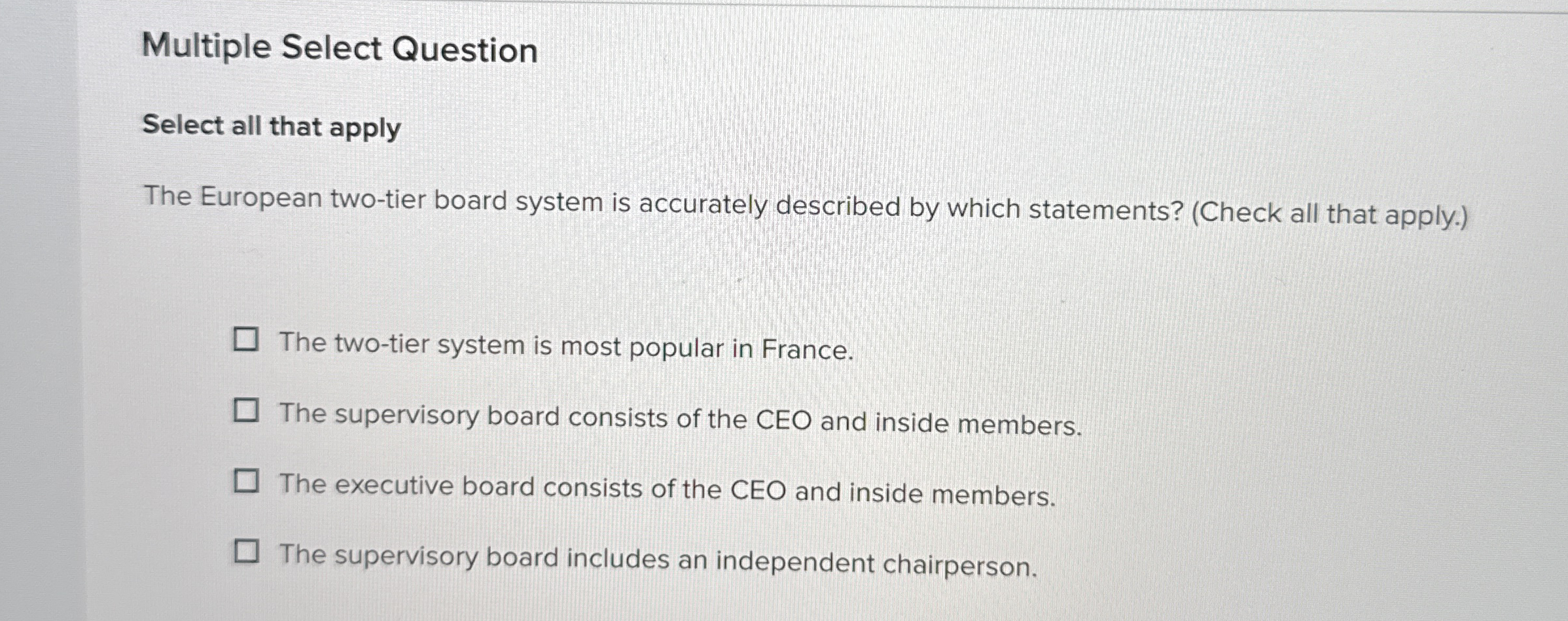  Multiple Select Question Select all that apply Identify the primary goals