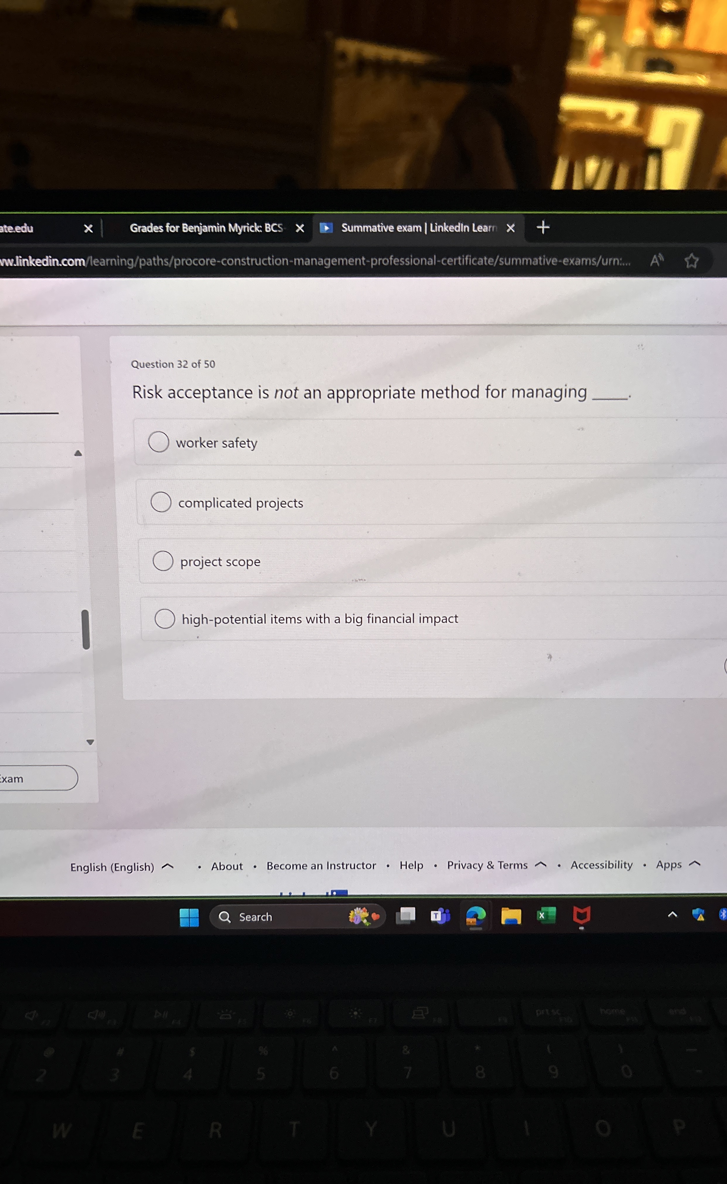  ateedu Grades for Benjamin Myrick: BCS Summative exam | Linkedin Learn