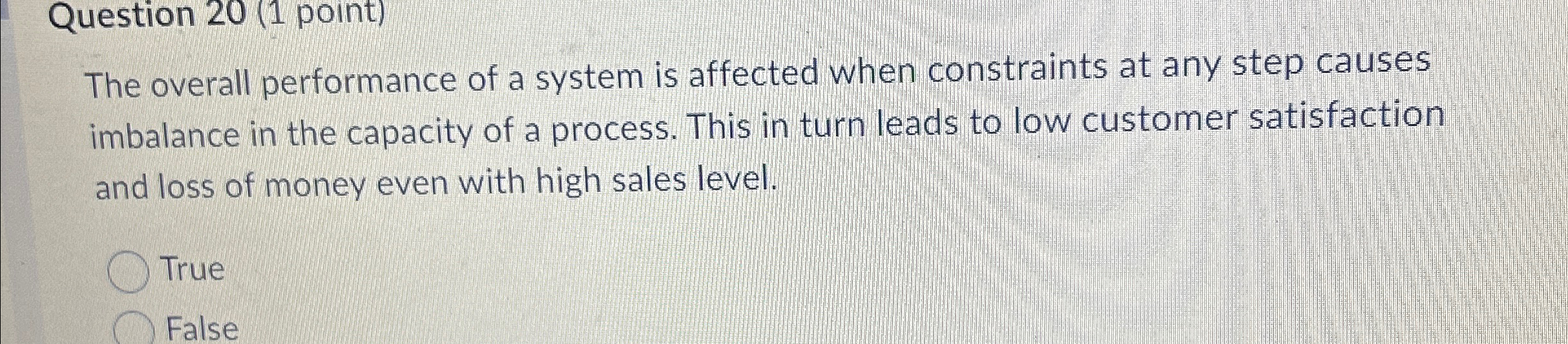  Question 20(1 point) The overall performance of a system is affected
