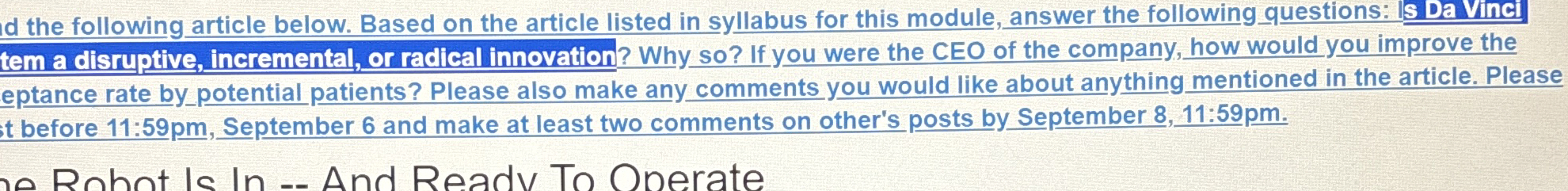  d the following article below. Based on the article listed in