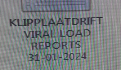  KLIPPLAATDRIFT VIRAL LOAD REPORTS 31-01-2024 