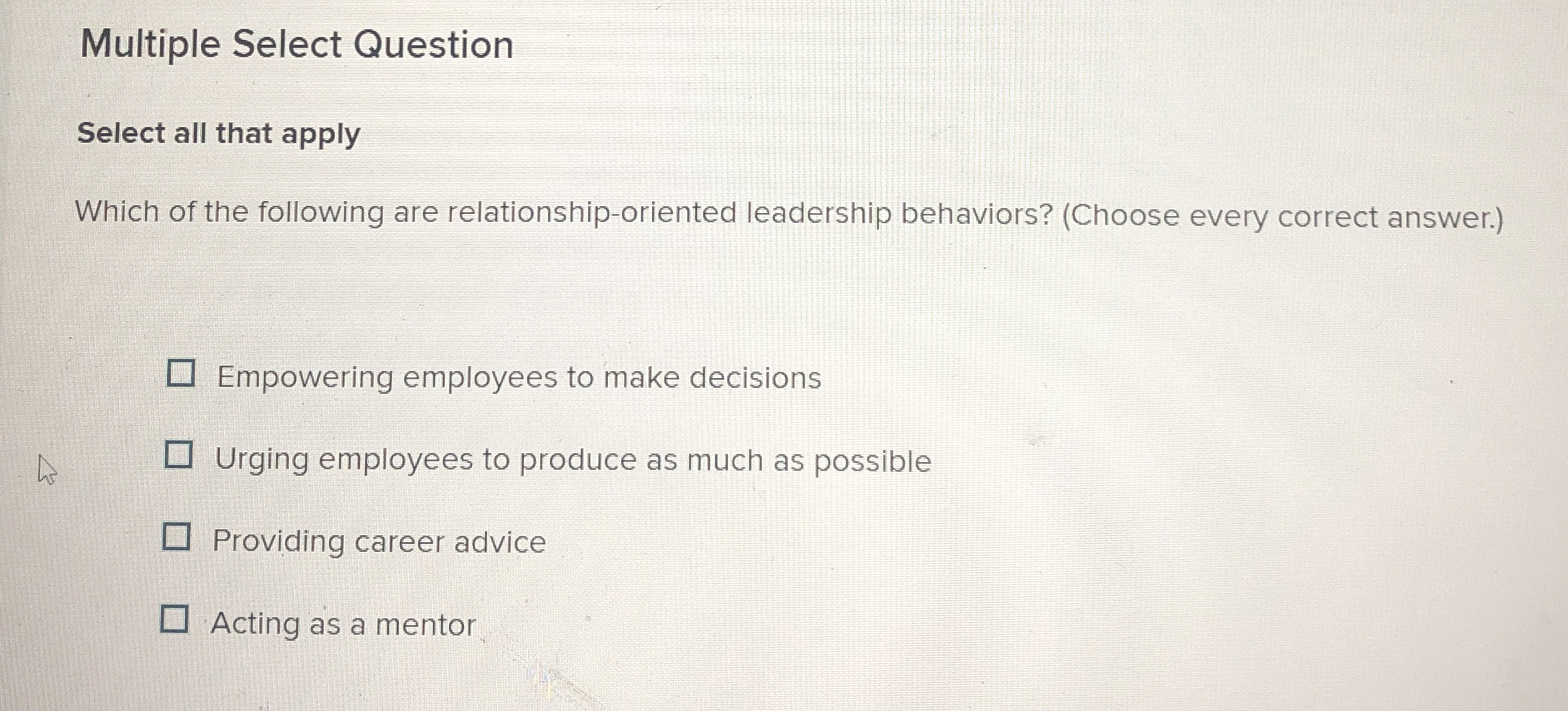  Multiple Select Question Select all that apply Which of the following