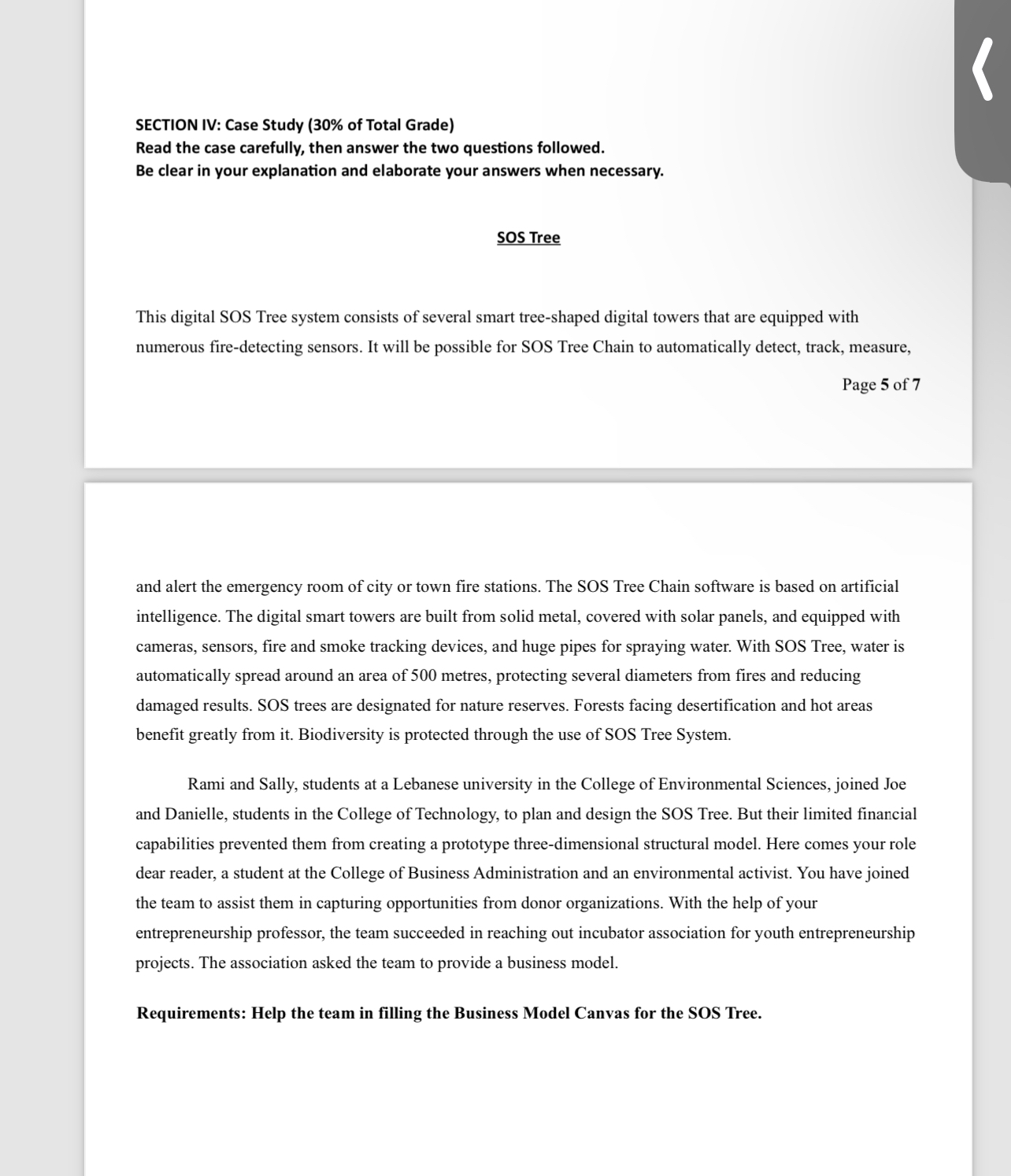  SECTION IV: Case Study (30% of Total Grade) Read the case