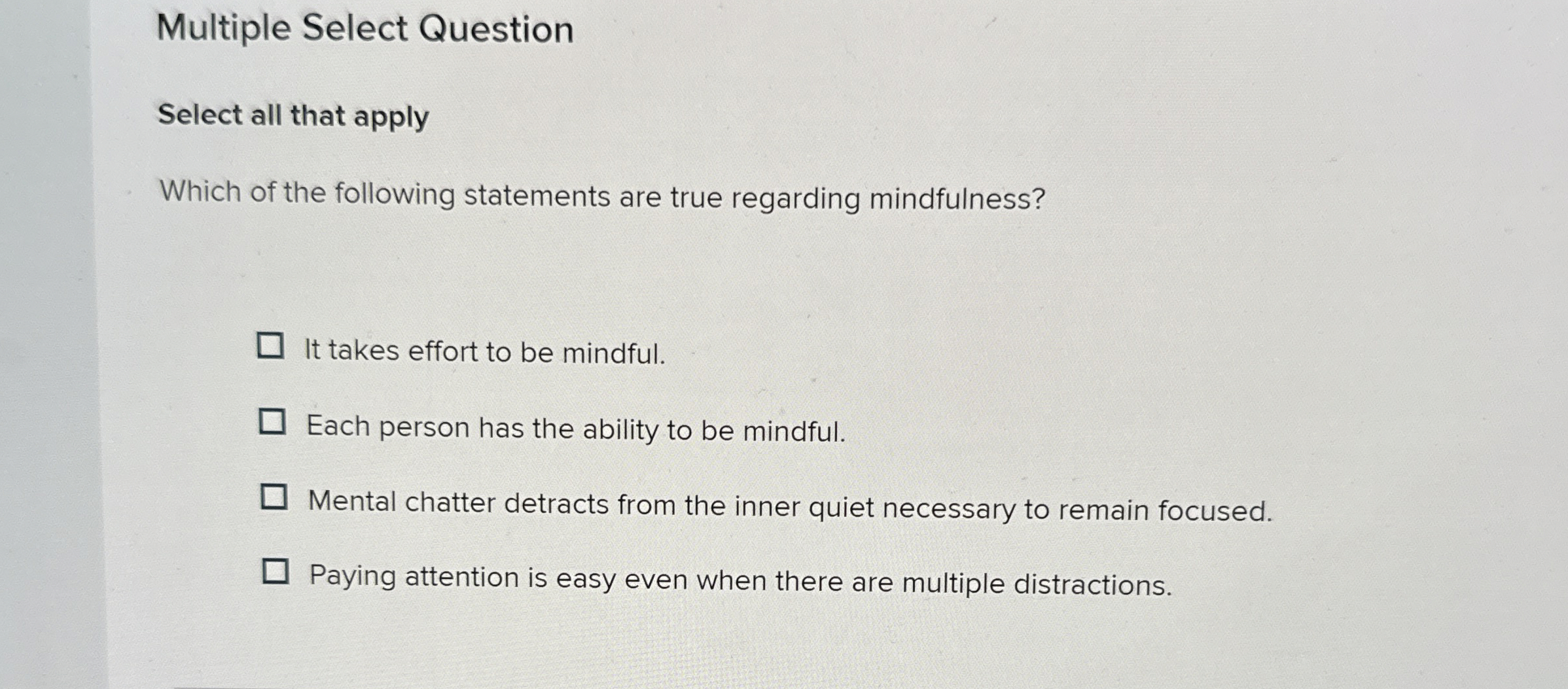  Multiple Select Question Select all that apply Which of the following