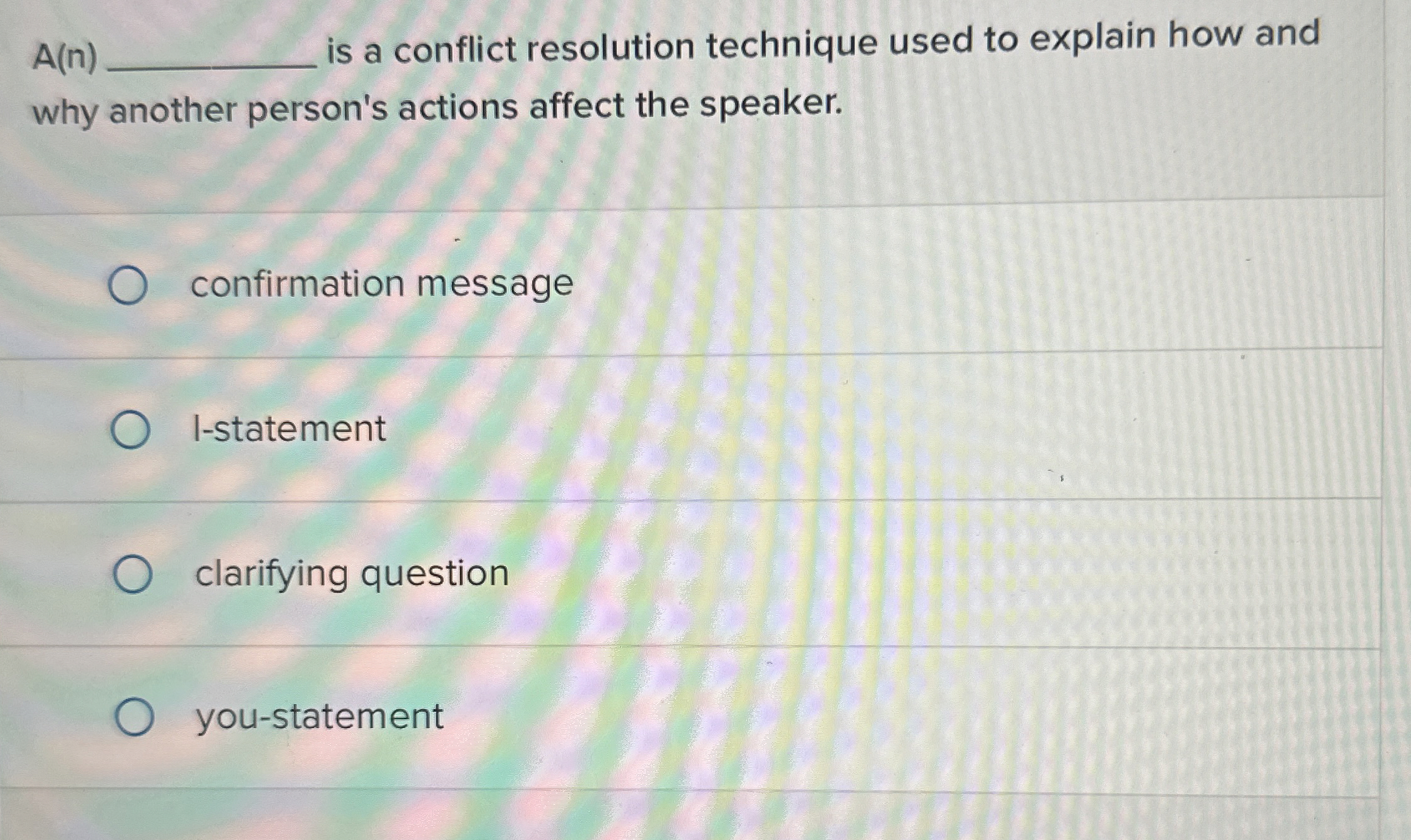  A(n) is a conflict resolution technique used to explain how and