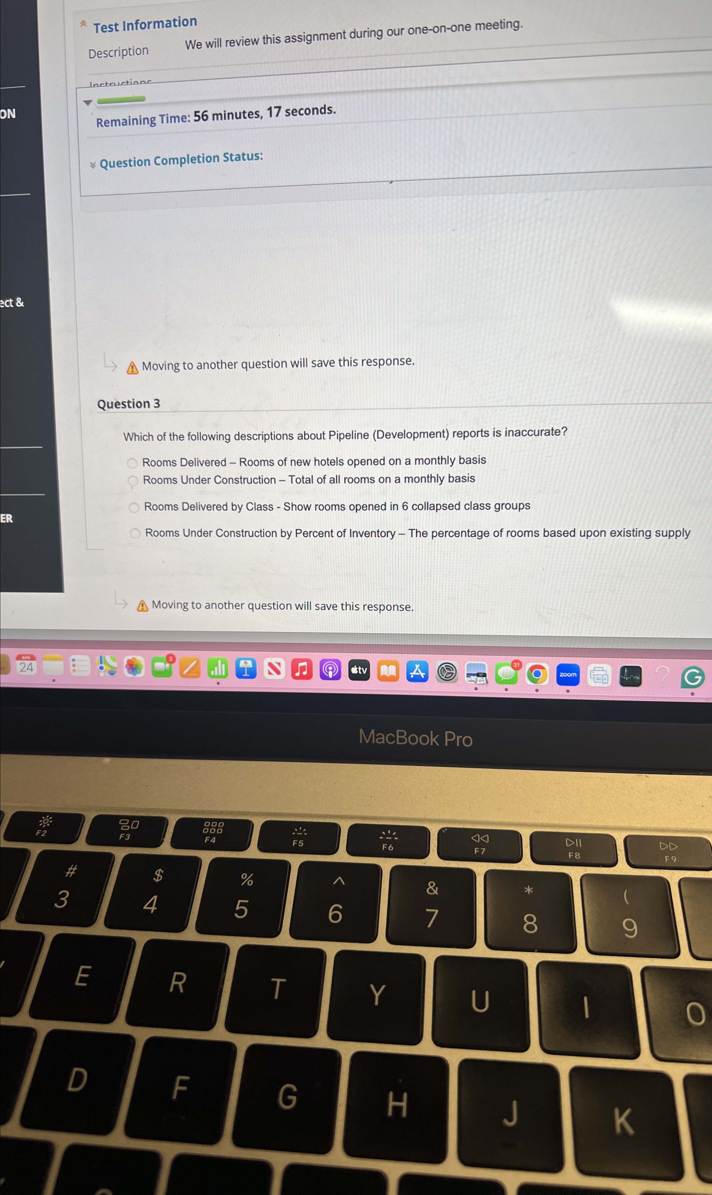  Test Information Description We will review this assignment during our one-on-one