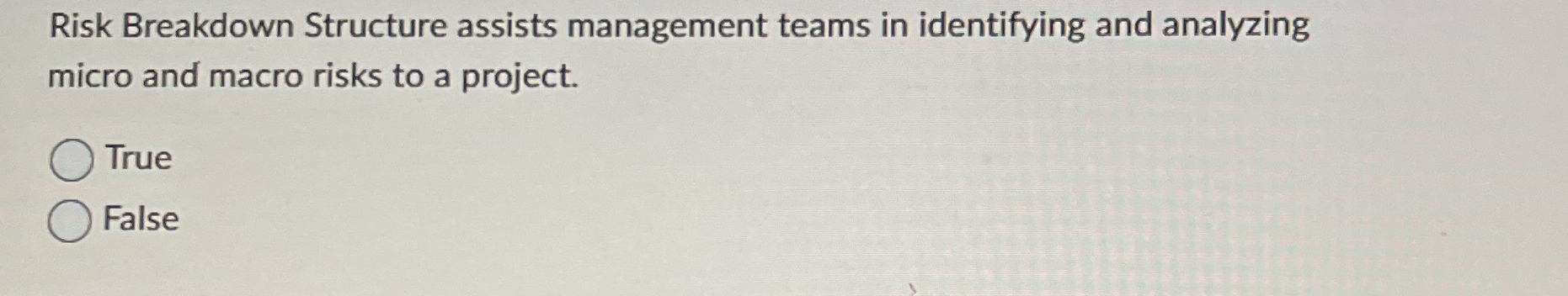  Risk Breakdown Structure assists management teams in identifying and analyzing micro