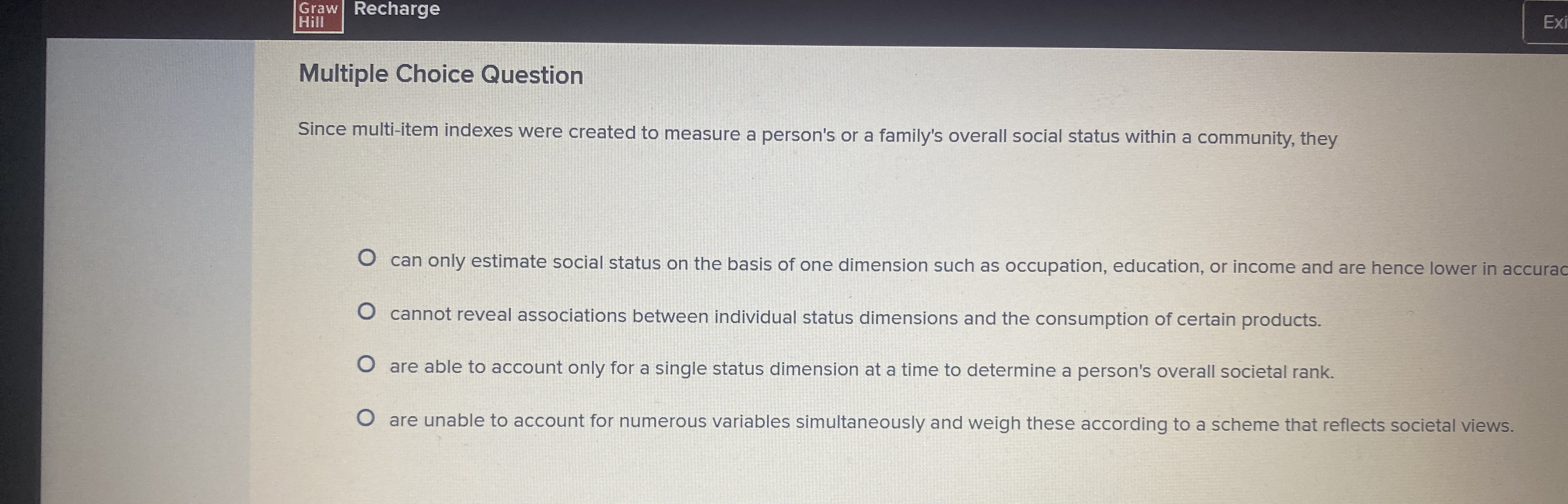  Graw Recharge Multiple Choice Question Since multi-item indexes were created to