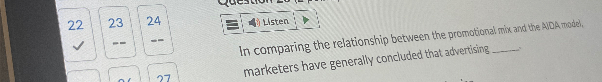  22 23 24 Listen In comparing the relationship between the promotional