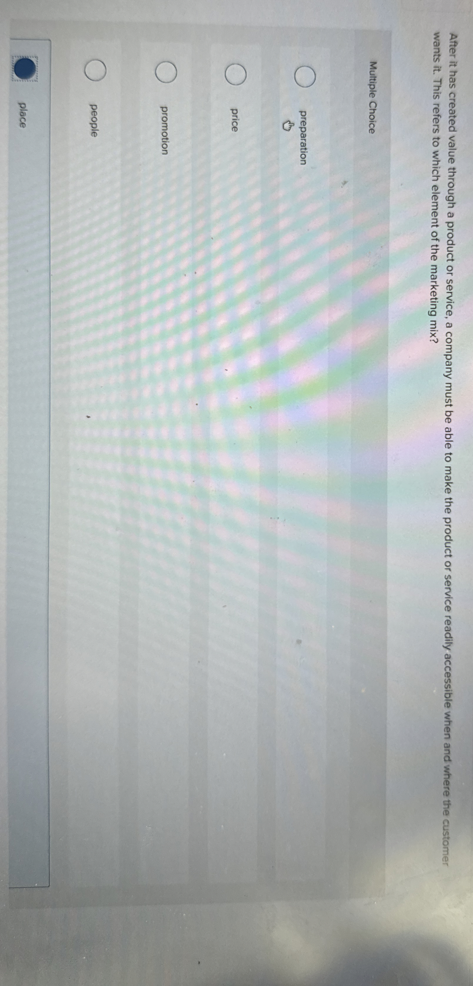  After it has created value through a product or service, a