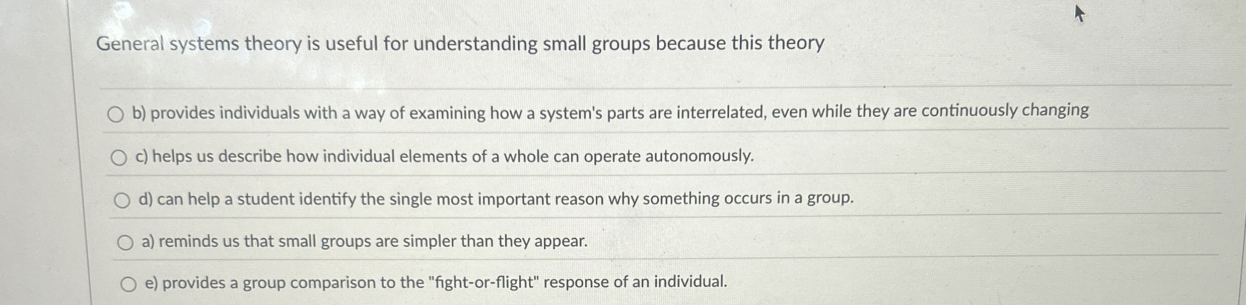  General systems theory is useful for understanding small groups because this