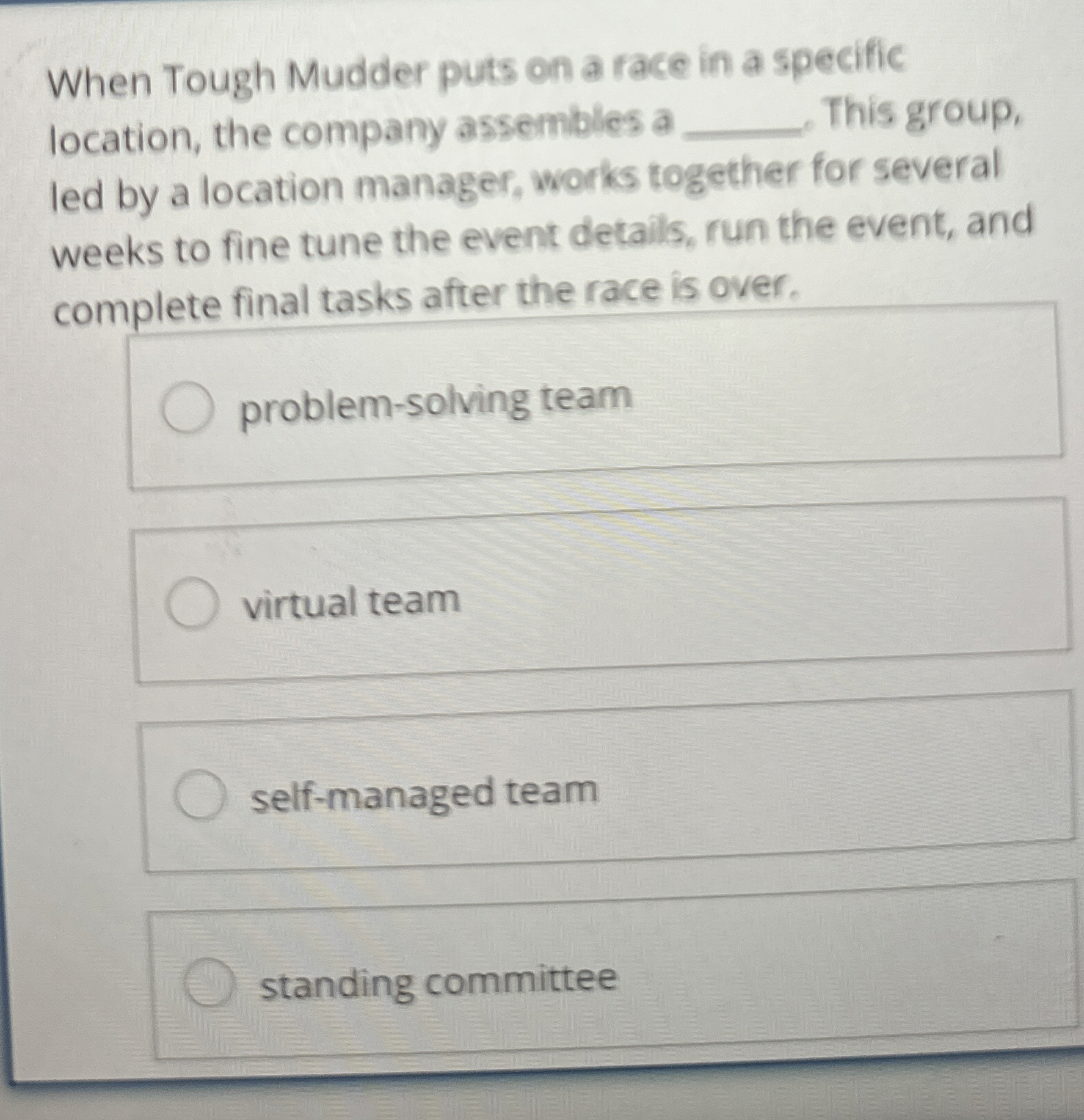  When Tough Mudder puts on a race in a specific location,