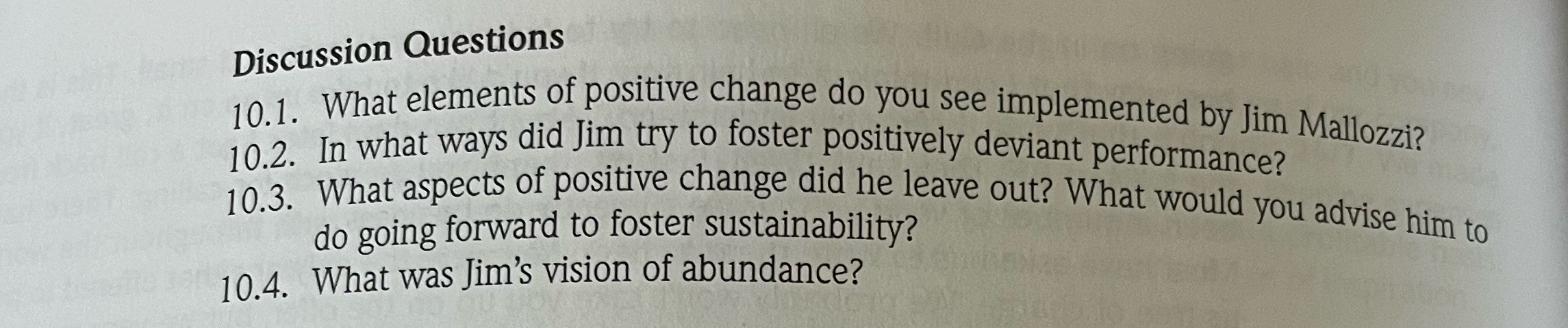  Leading postive change chpt 10 10.1. What elements of positive change