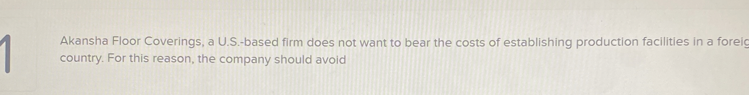  Akansha Floor Coverings, a U.S.-based firm does not want to bear