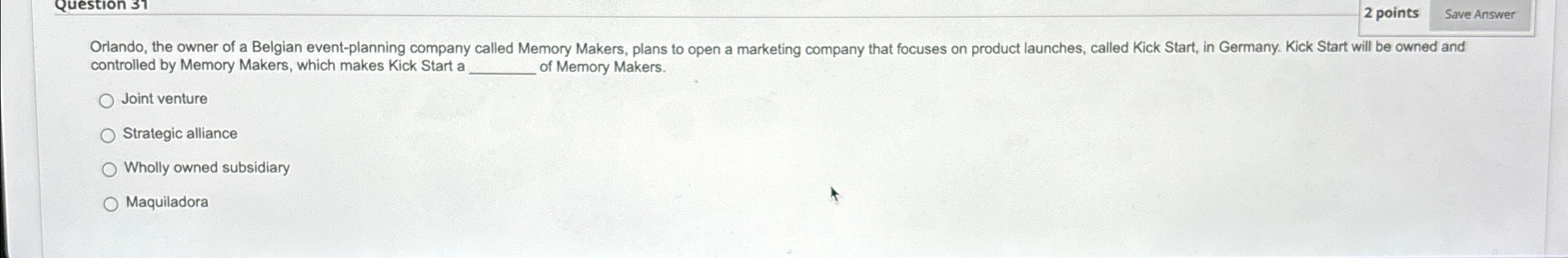  2 points controlled by Memory Makers, which makes Kick Start a