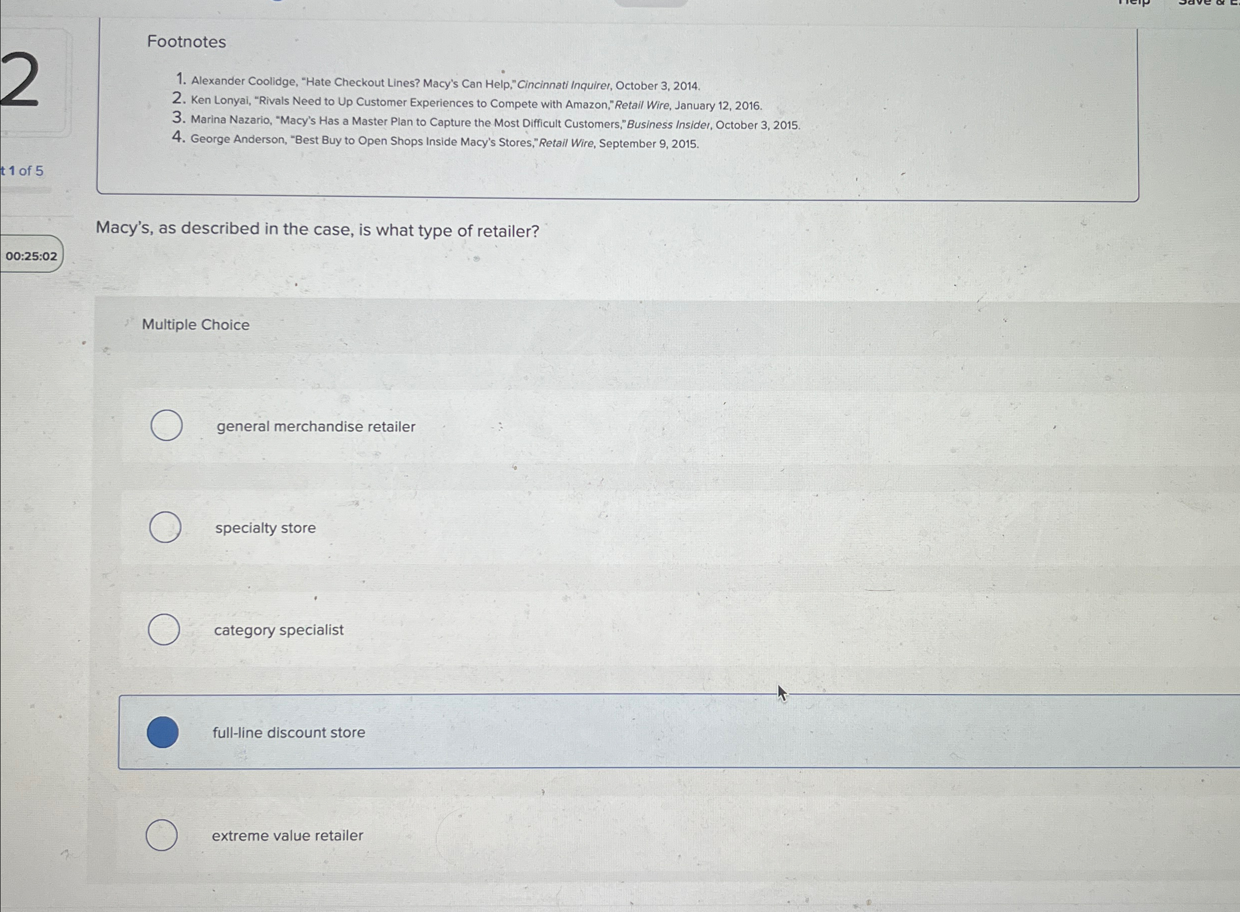  Footnotes Alexander Coolidge, "Hate Checkout Lines? Macy's Can Help," Cincinnati Inquirer,