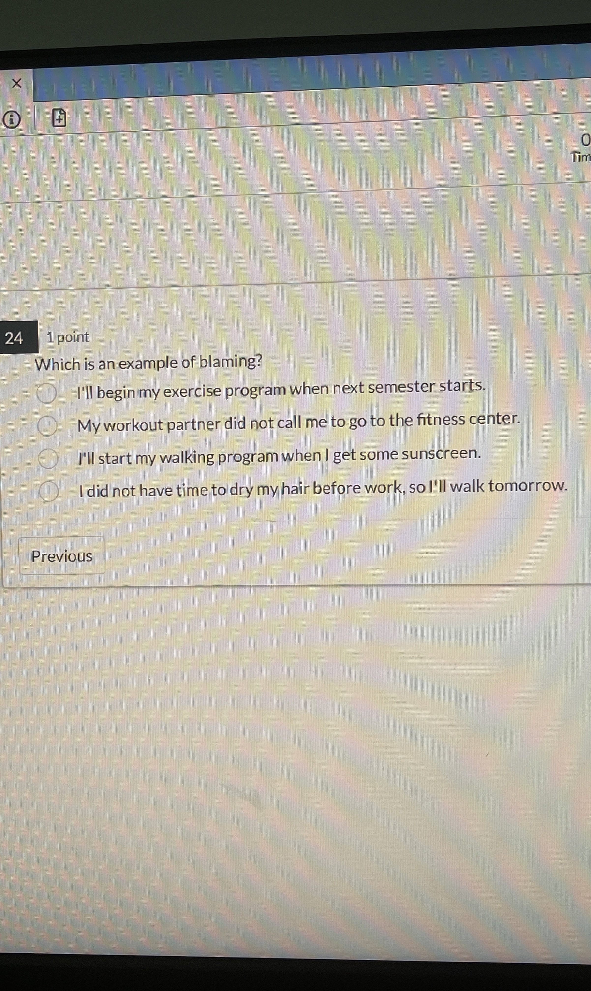  241 point Which is an example of blaming? I'll begin my