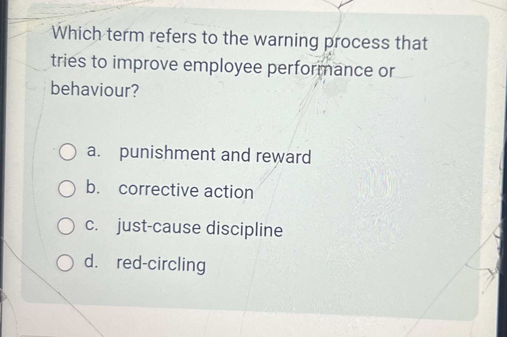  Which term refers to the warning process that tries to improve