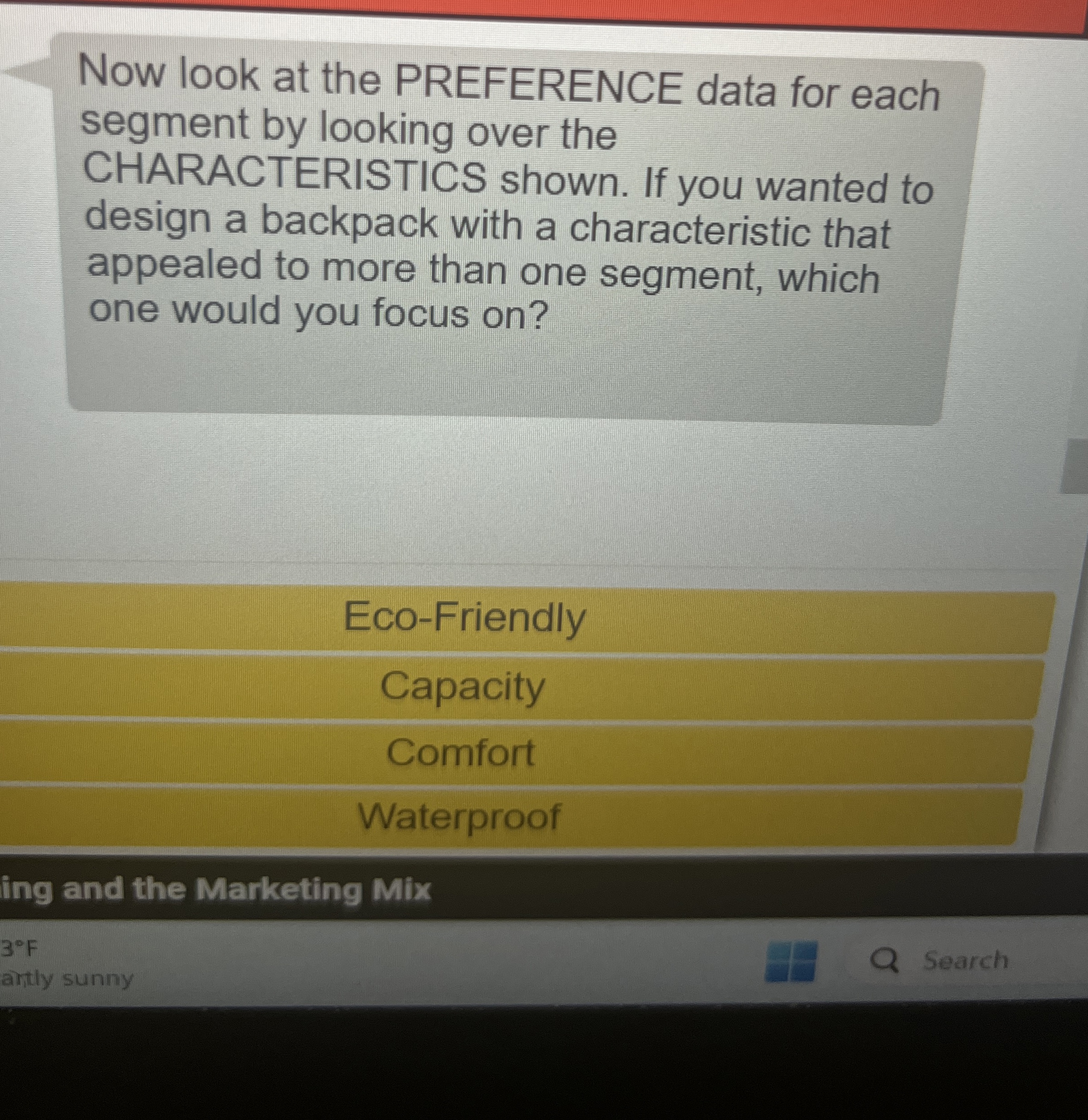  Now look at the PREFERENCE data for each segment by looking