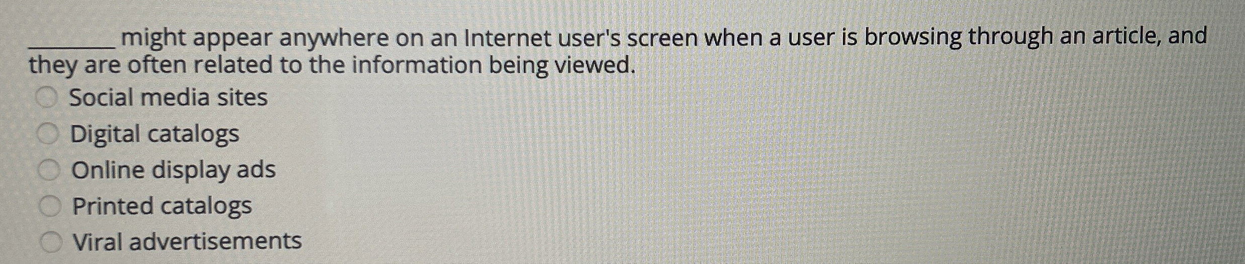  might appear anywhere on an Internet user's screen when a user