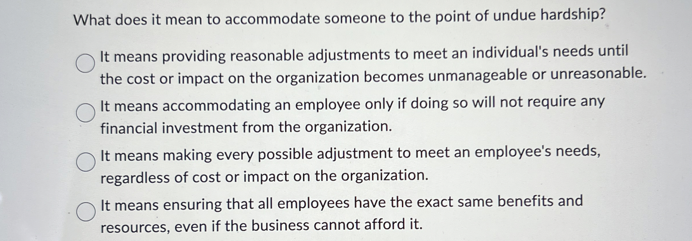  What does it mean to accommodate someone to the point of