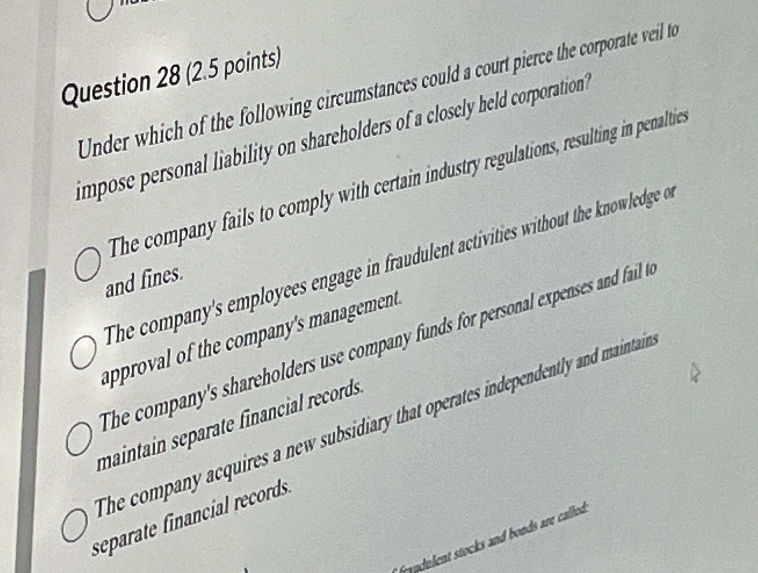  Question 28(2.5 points) Under which of the following circumstances could s
