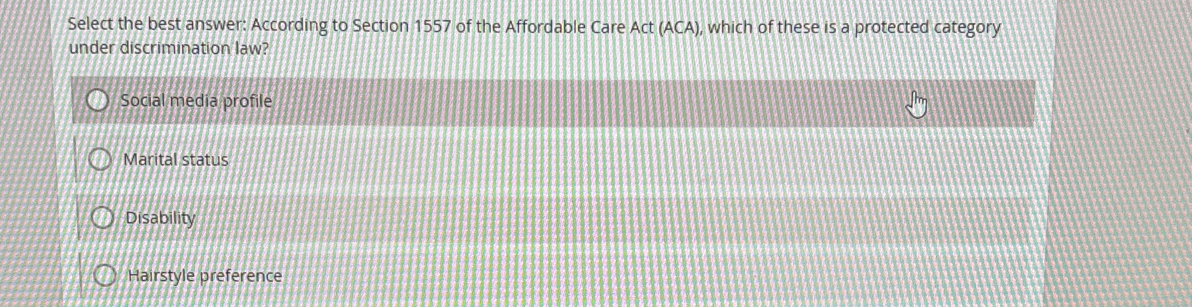  Select the best answer: According to Section 1557 of the Affordable