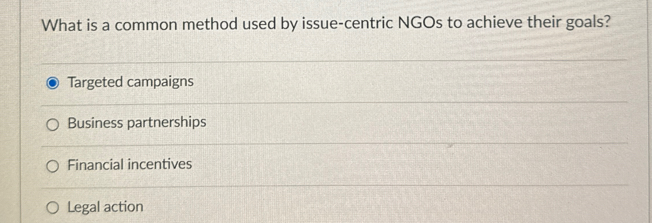 What is a common method used by issue-centric NGOs to achieve