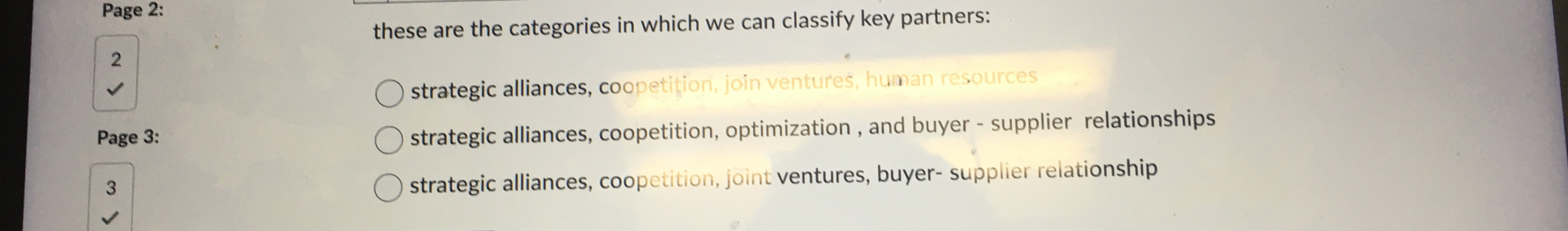  Page 2: 2 Page 3: 3 3 these are the categories