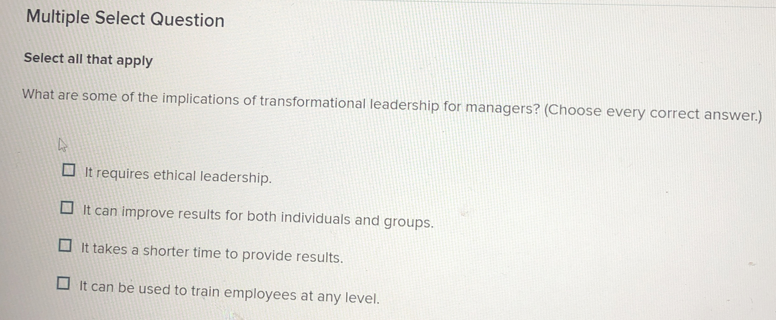  Multiple Select Question Select all that apply What are some of