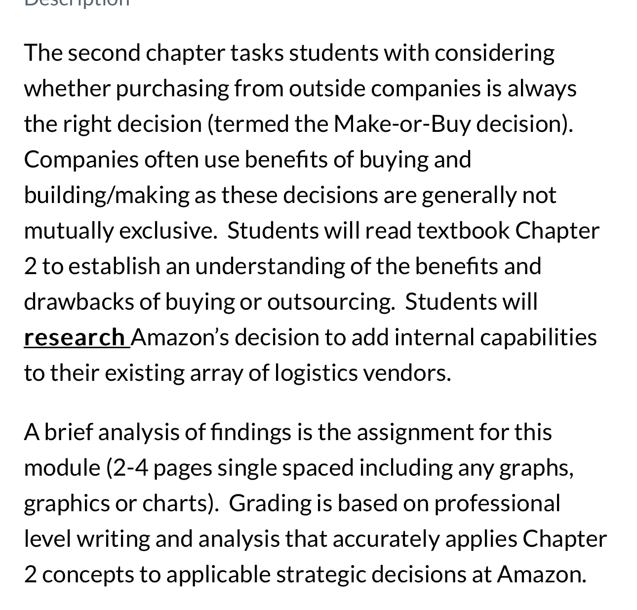  The second chapter tasks students with considering whether purchasing from outside