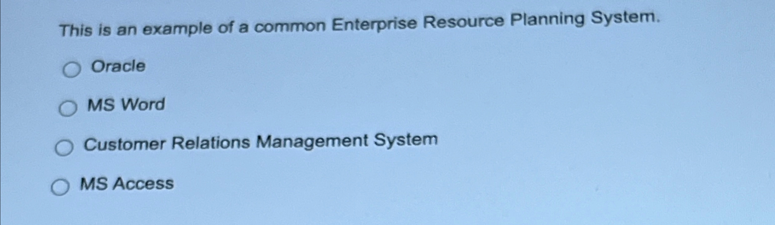  This is an example of a common Enterprise Resource Planning System.