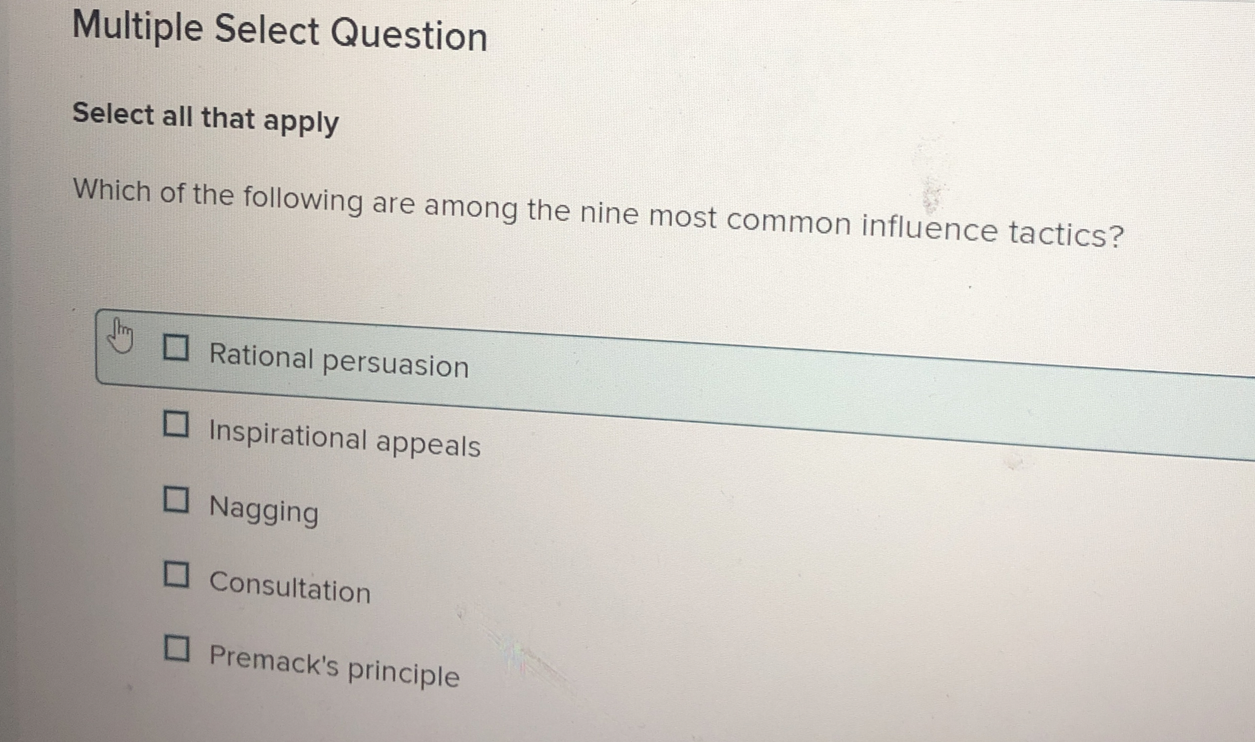 Multiple Select Question Select all that apply Which of the following