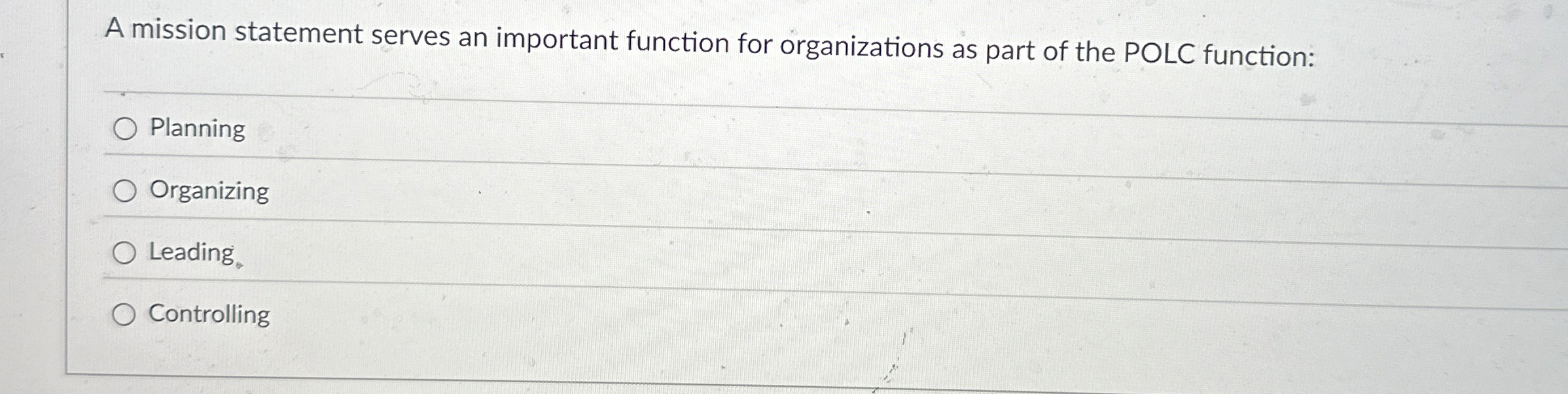  A mission statement serves an important function for organizations as part