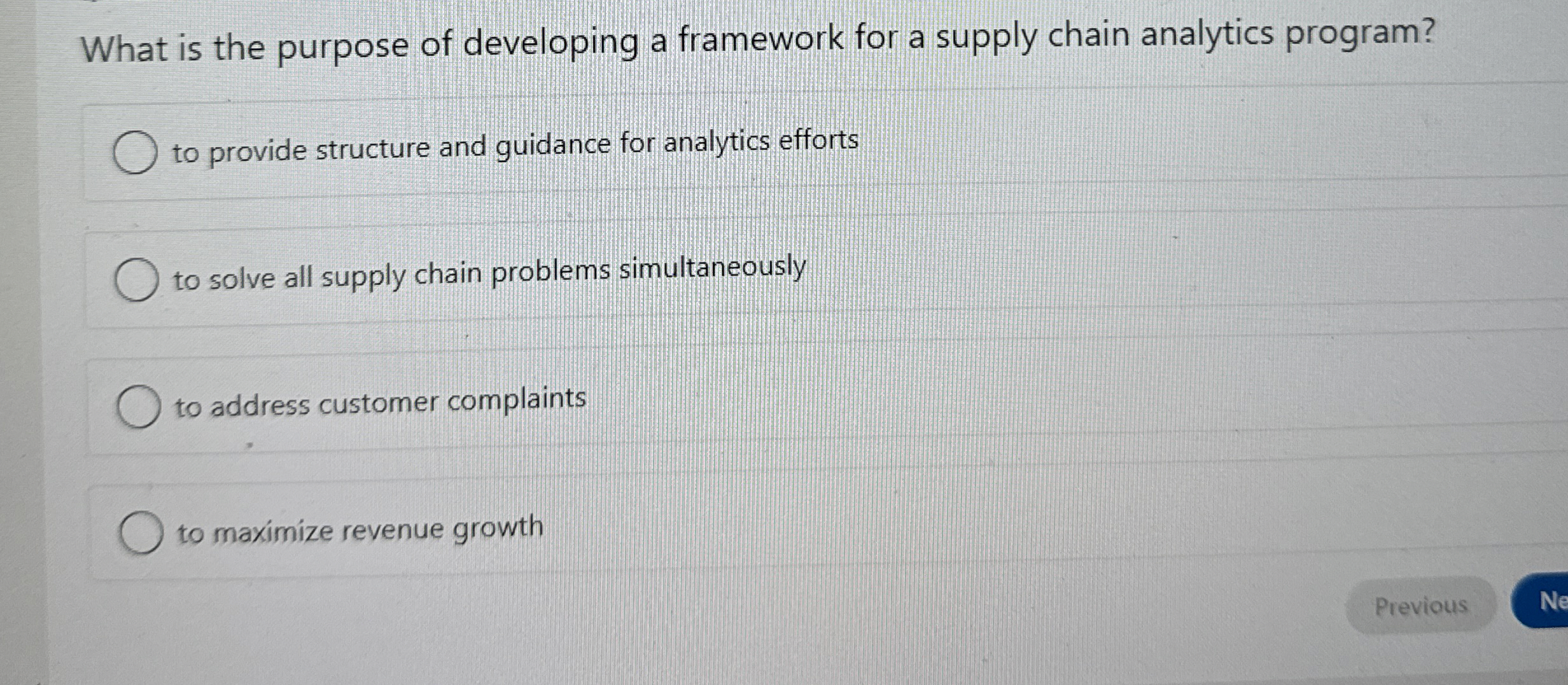  What is the purpose of developing a framework for a supply