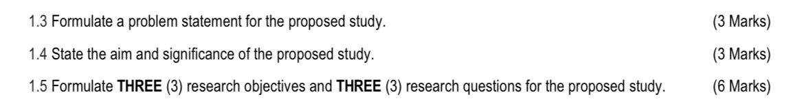  FORMATIVE ASSESSMENT 1 [100 MARKS] Study the information provided below and