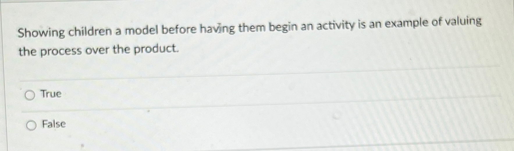  Showing children a model before having them begin an activity is