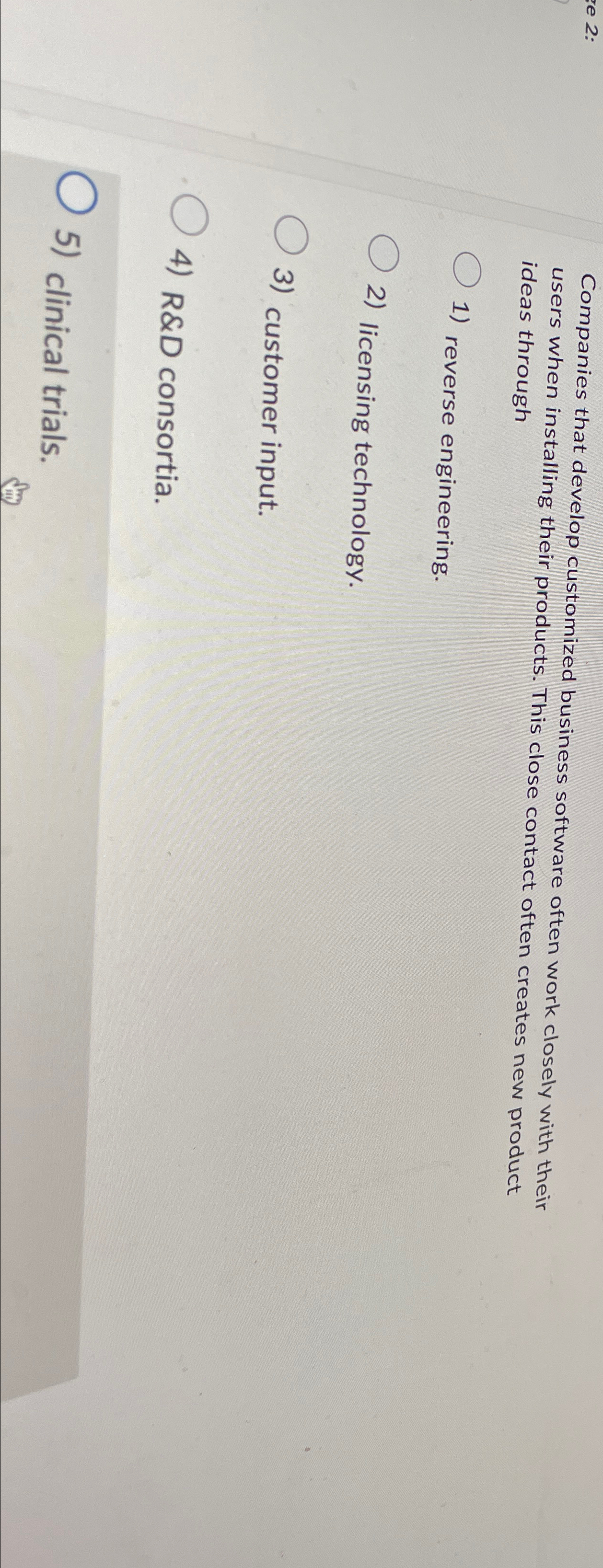  Companies that develop customized business software often work closely with their