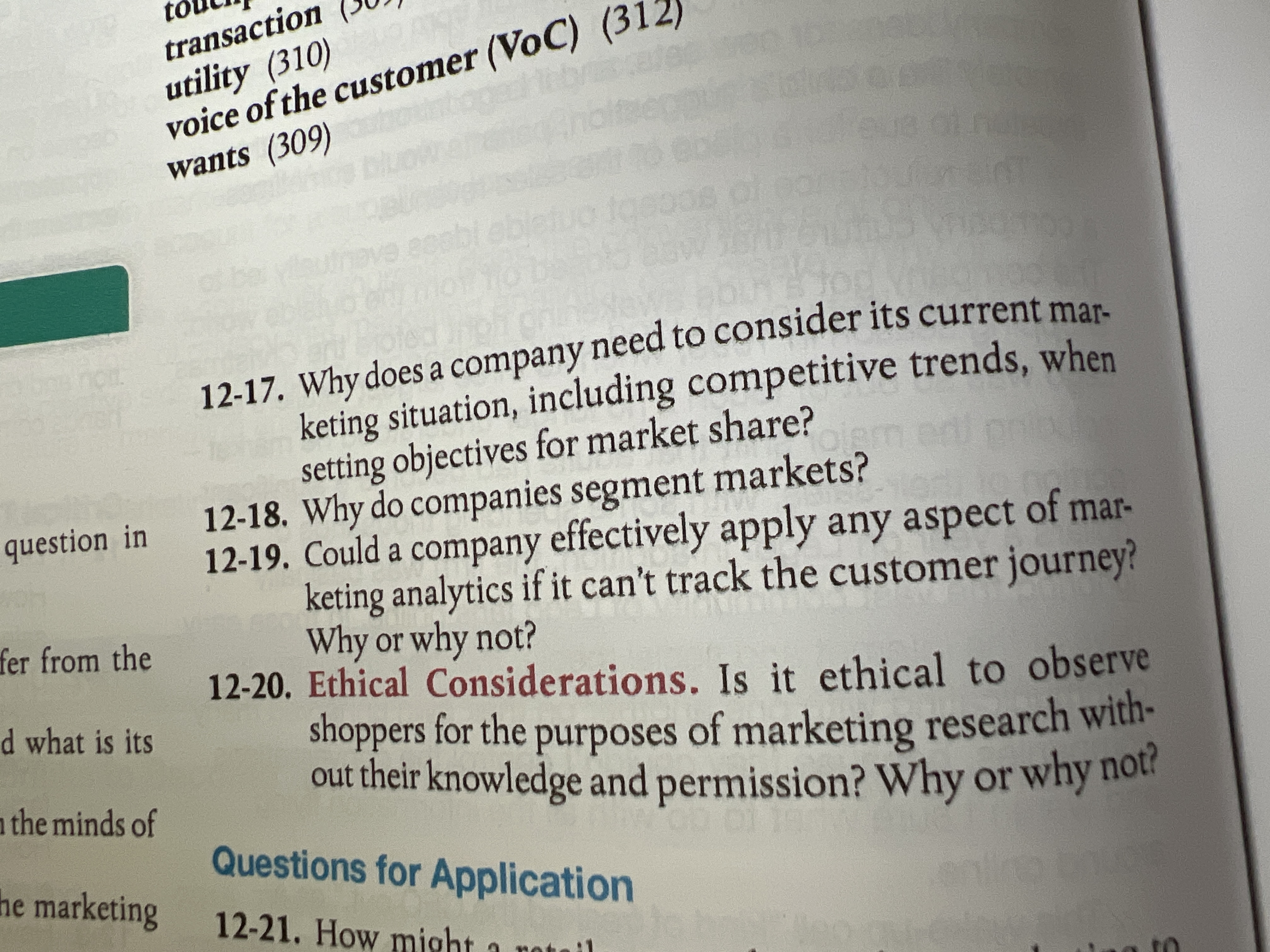  12-17. Why does a company need to consider its current mar-