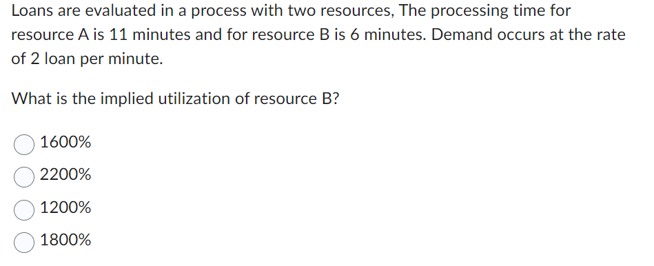  Loans are evaluated in a process with two resources, The processing