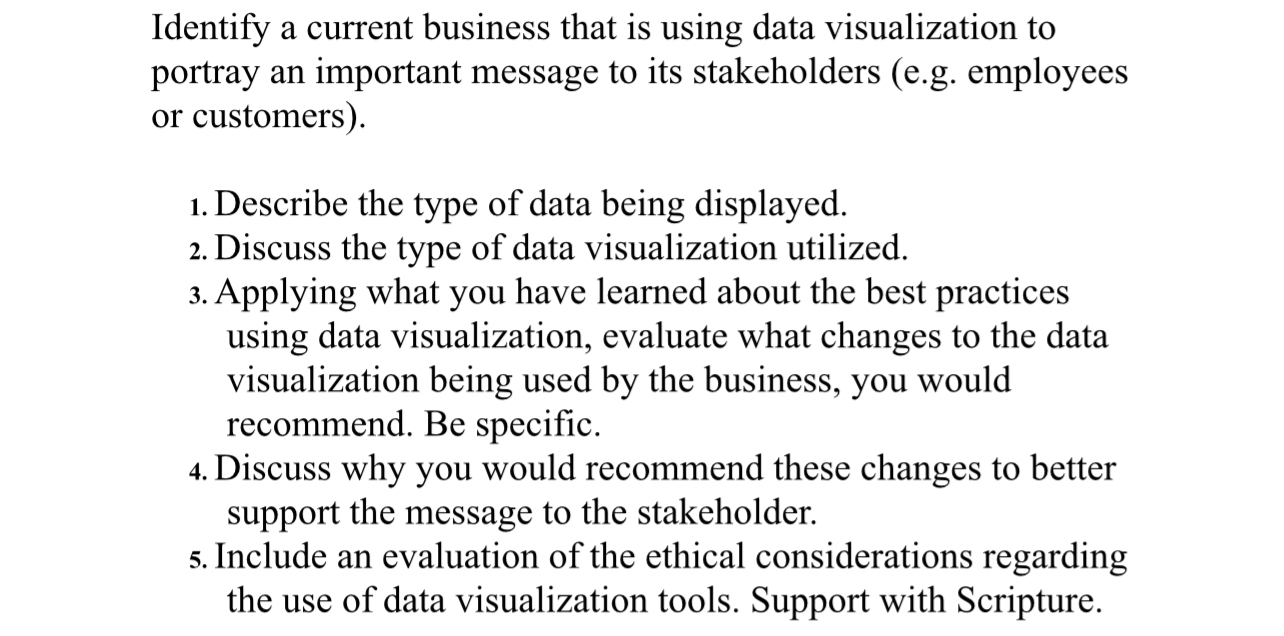  Identify a current business that is using data visualization to portray