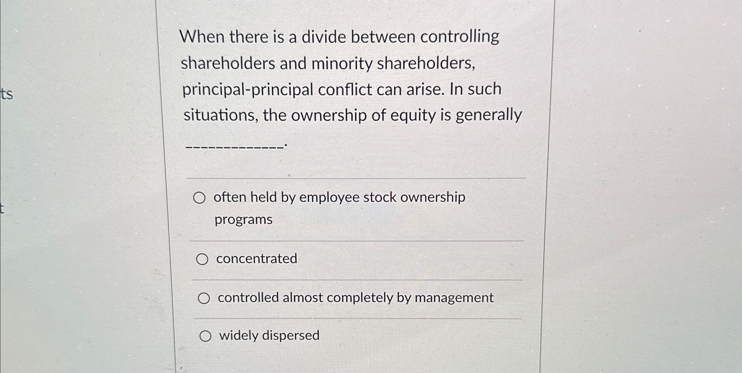  When there is a divide between controlling shareholders and minority shareholders,