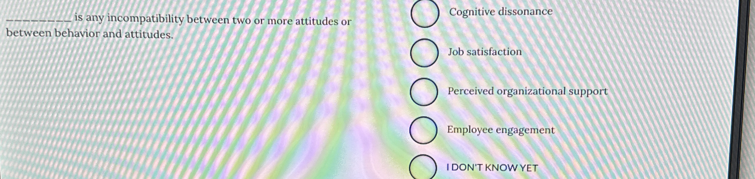  q, is any incompatibility between two or more attitudes or between
