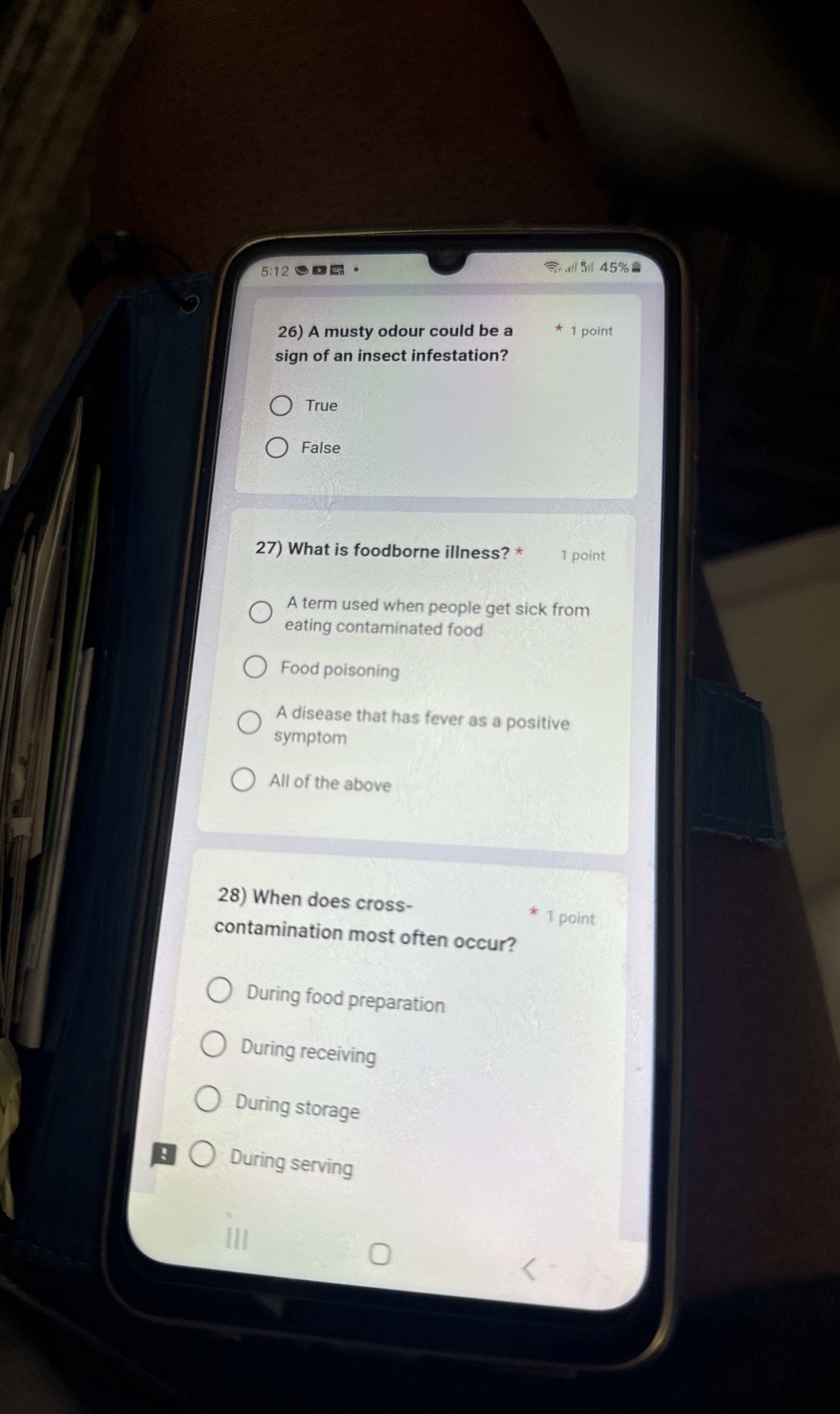  5:12 ail A musty odour could be a 1 point sign