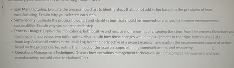  Lean Manufacturing: Evaluate the process flowchart to identify steps that do