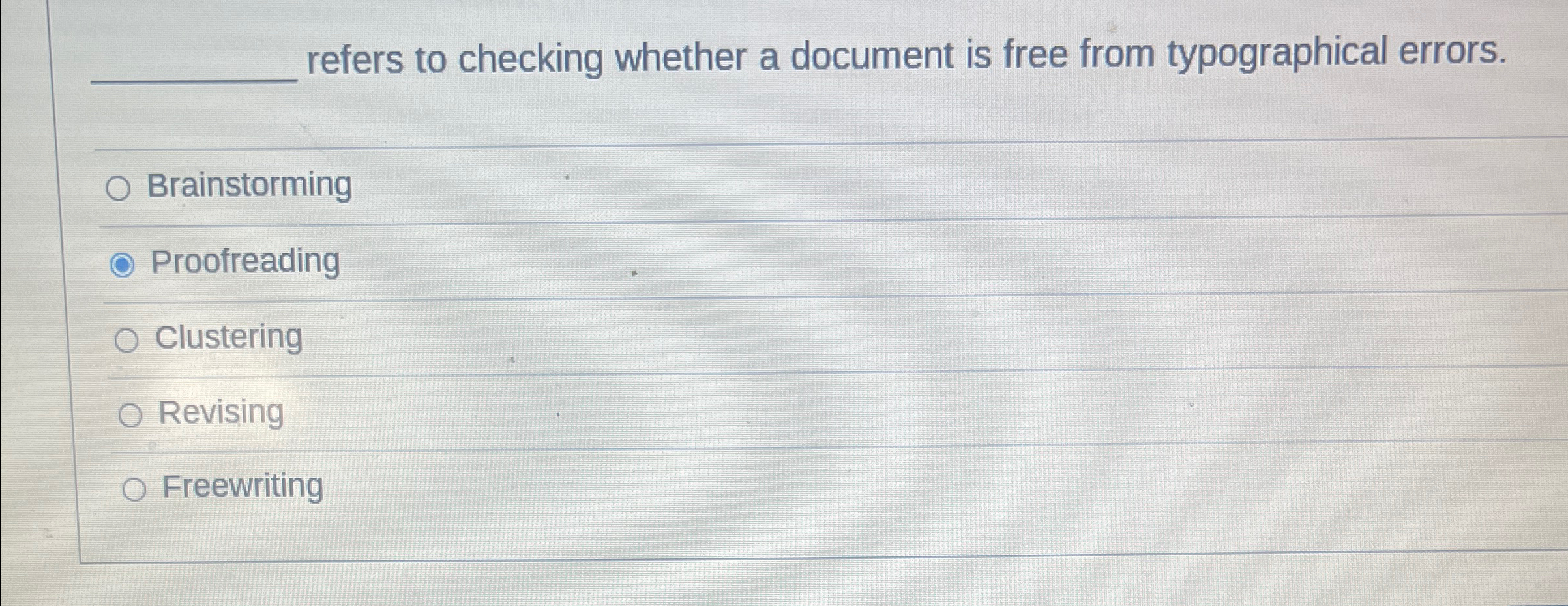  q, refers to checking whether a document is free from typographical