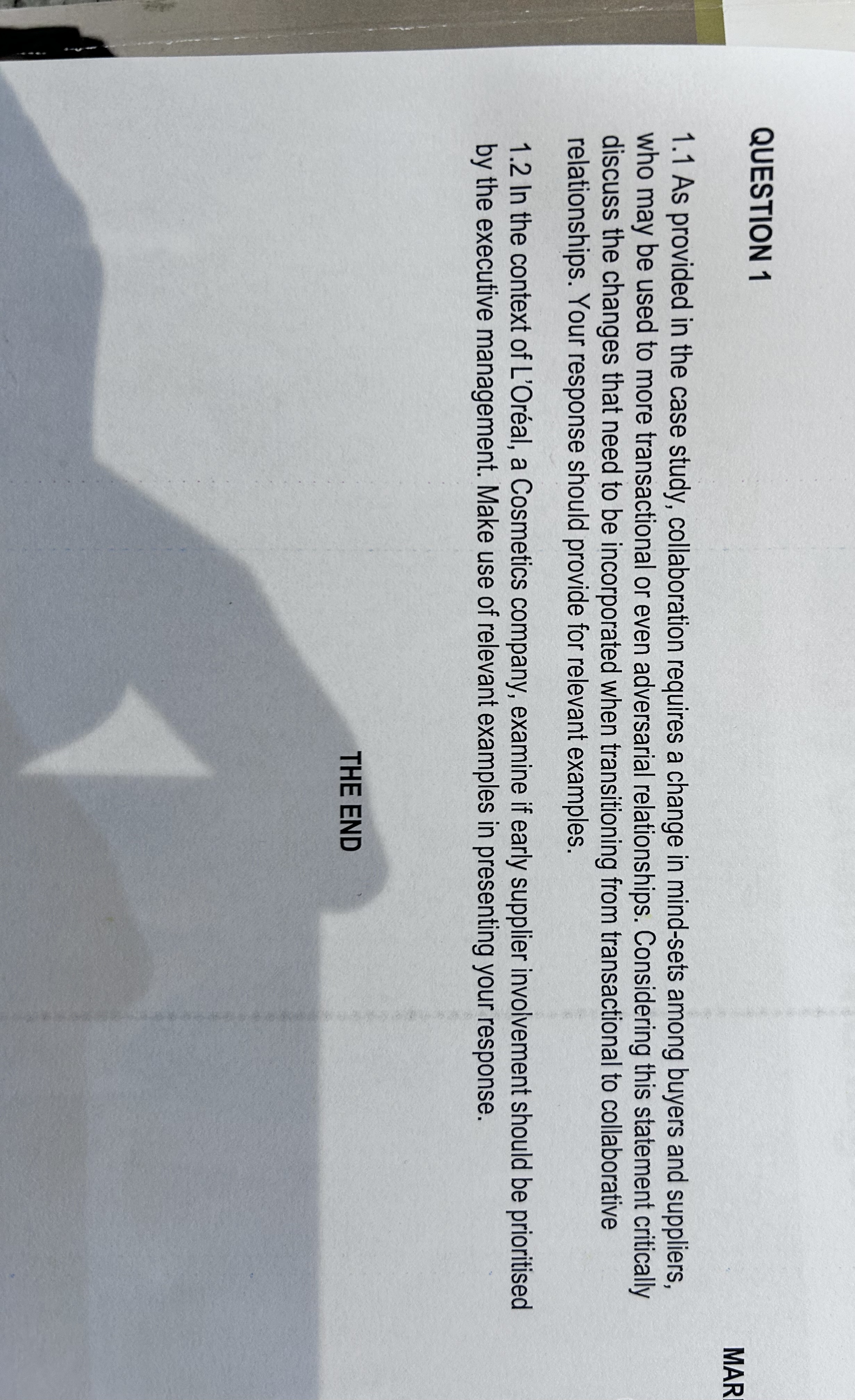  QUESTION 1 1.1 As provided in the case study, collaboration requires